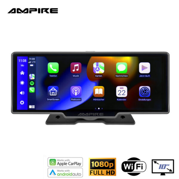 AMPIRE monitor smartfónu  25,4 cm (10'') s DVR a parkovacou kamerou.