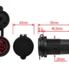Adaptér - menič napätia 12/24V → USB-C QC4:PD + 1x USB-A- červené podsvietenie