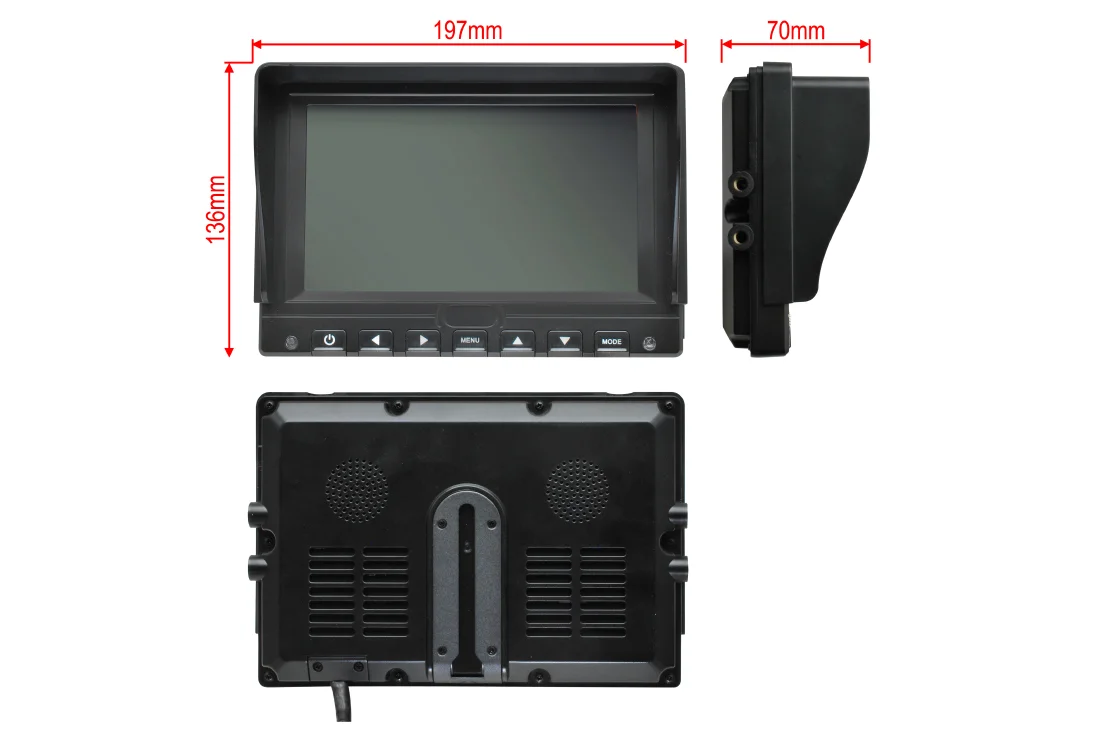 Monitor 7''univerzálny so vstupom pre 4 kamery a DVR nahrávaním.