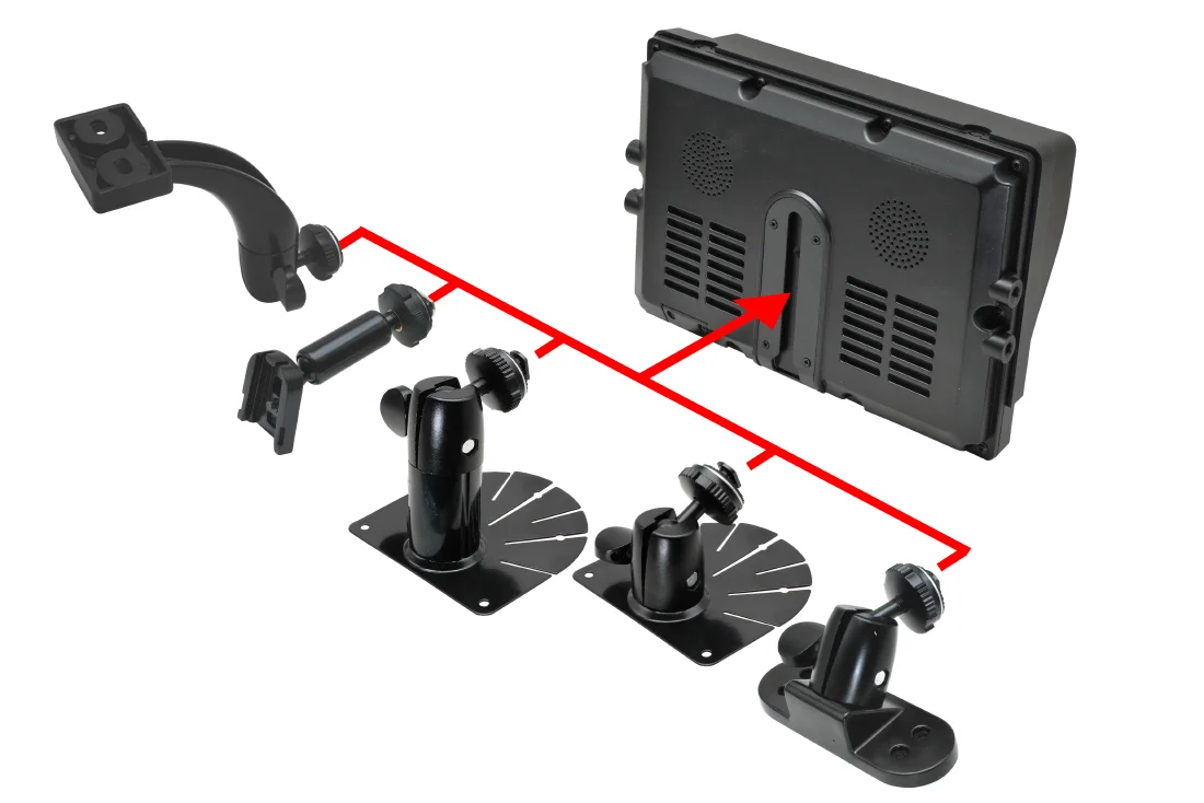 Monitor 7''univerzálny so vstupom pre 4 kamery a DVR nahrávaním.