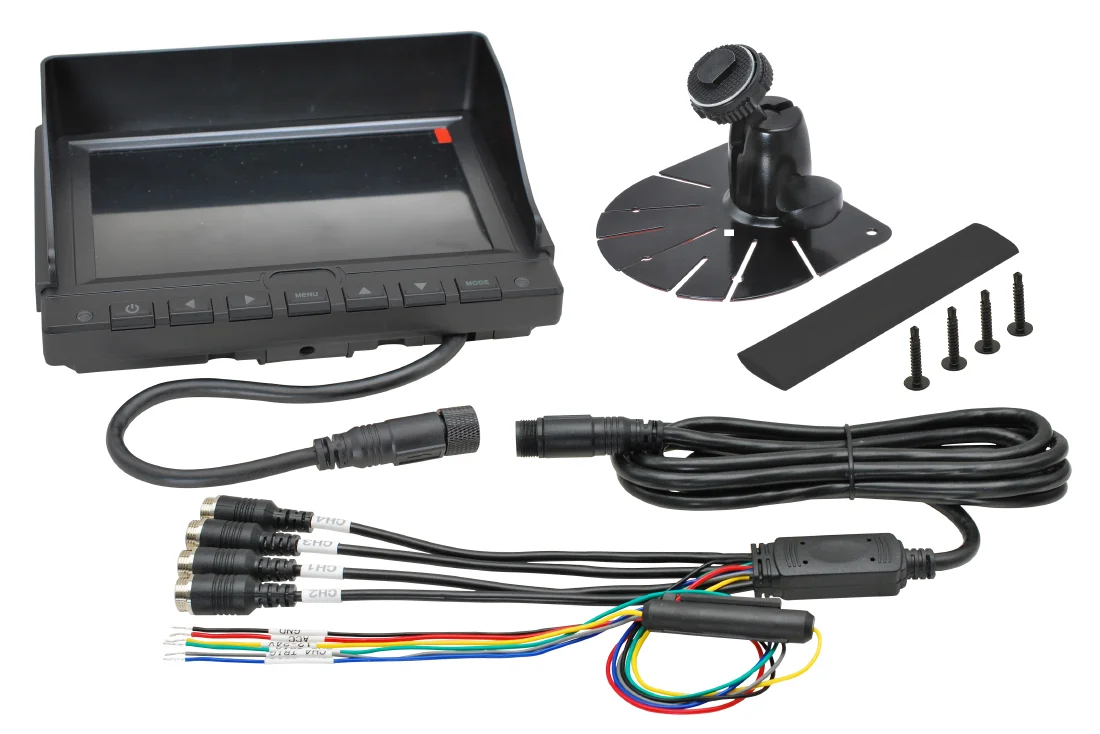 Monitor 7''univerzálny so vstupom pre 4 kamery a DVR nahrávaním.