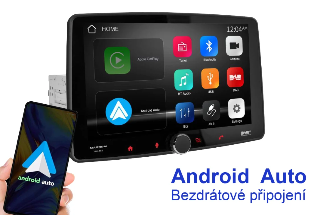 Autorádio Macrom DL903DAB - 9" monitor, 1DIN, OS Linux, DAB prijímač