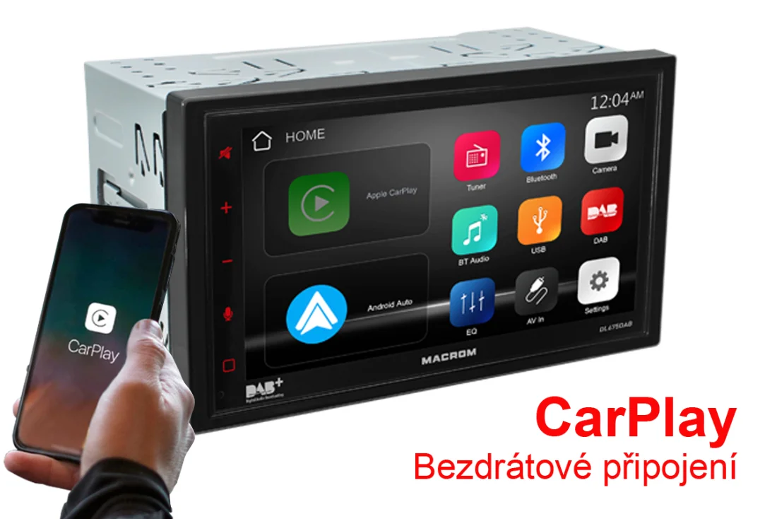 Autorádio Macrom DL675DAB - 7" monitor, OS Linux, DAB, CarPlay