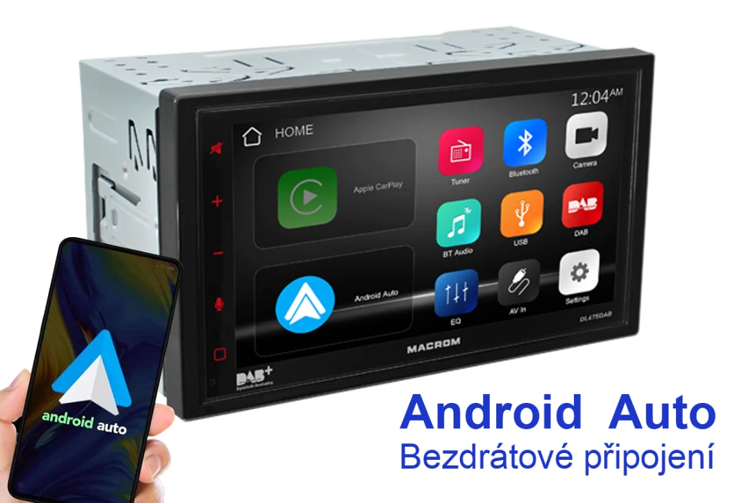 Autorádio Macrom DL675DAB - 7" monitor, OS Linux, DAB, CarPlay